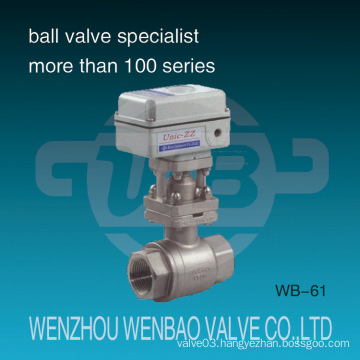 Electric Motorized 2-Piece Female Threaded Stainless Steel Floating Ball Valve